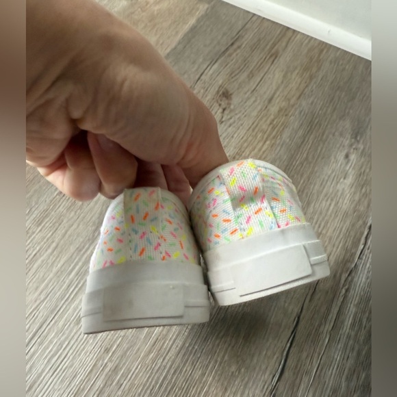 Adidas Sneakers Velcro Straps Confetti White Multi Color Size 5.5 Toddler Baby - Picture 5 of 13